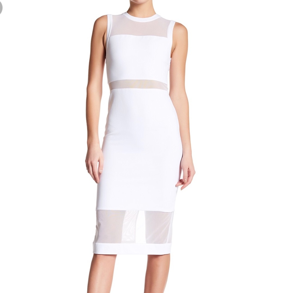 Alice + Olivia White Illusion Dress